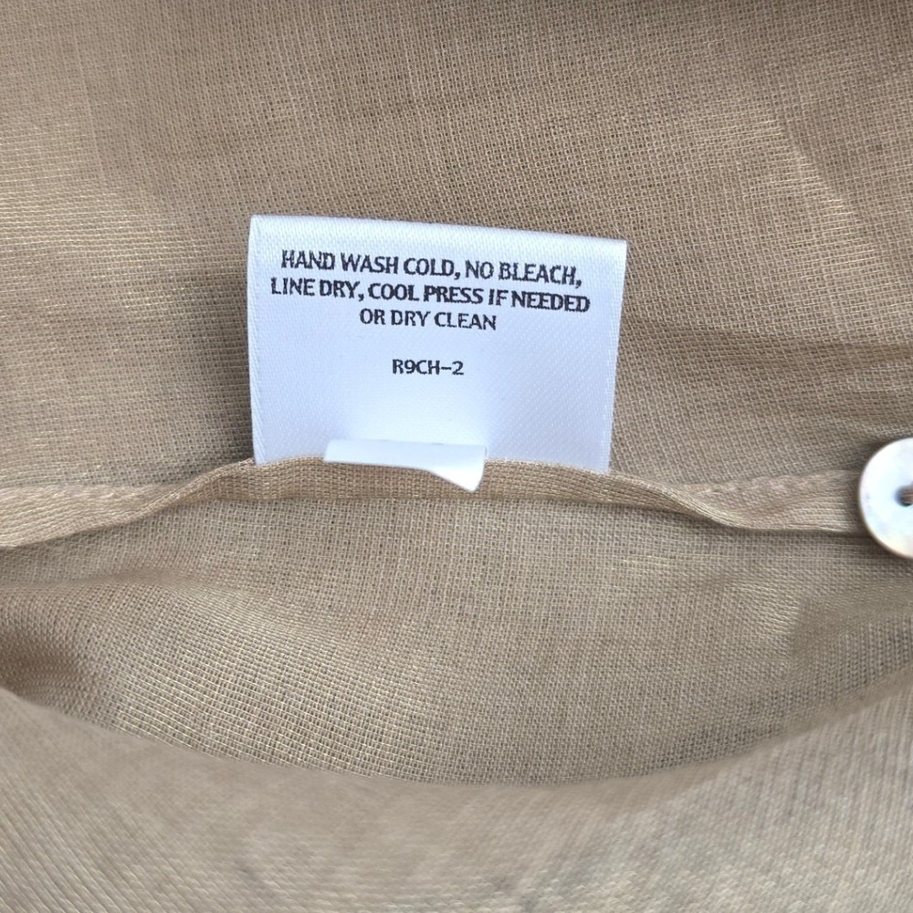 Eileen Fisher Silk Blend Button Front Top Light Brown XL - Picture 4 of 7
